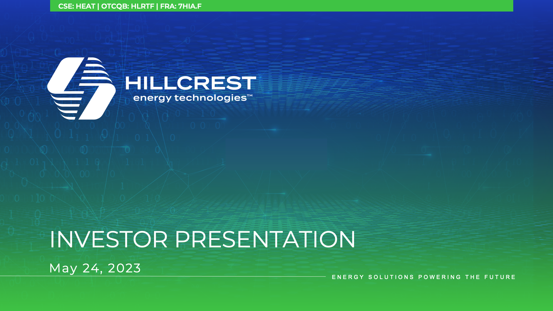 Investor presentation on May 24,2024