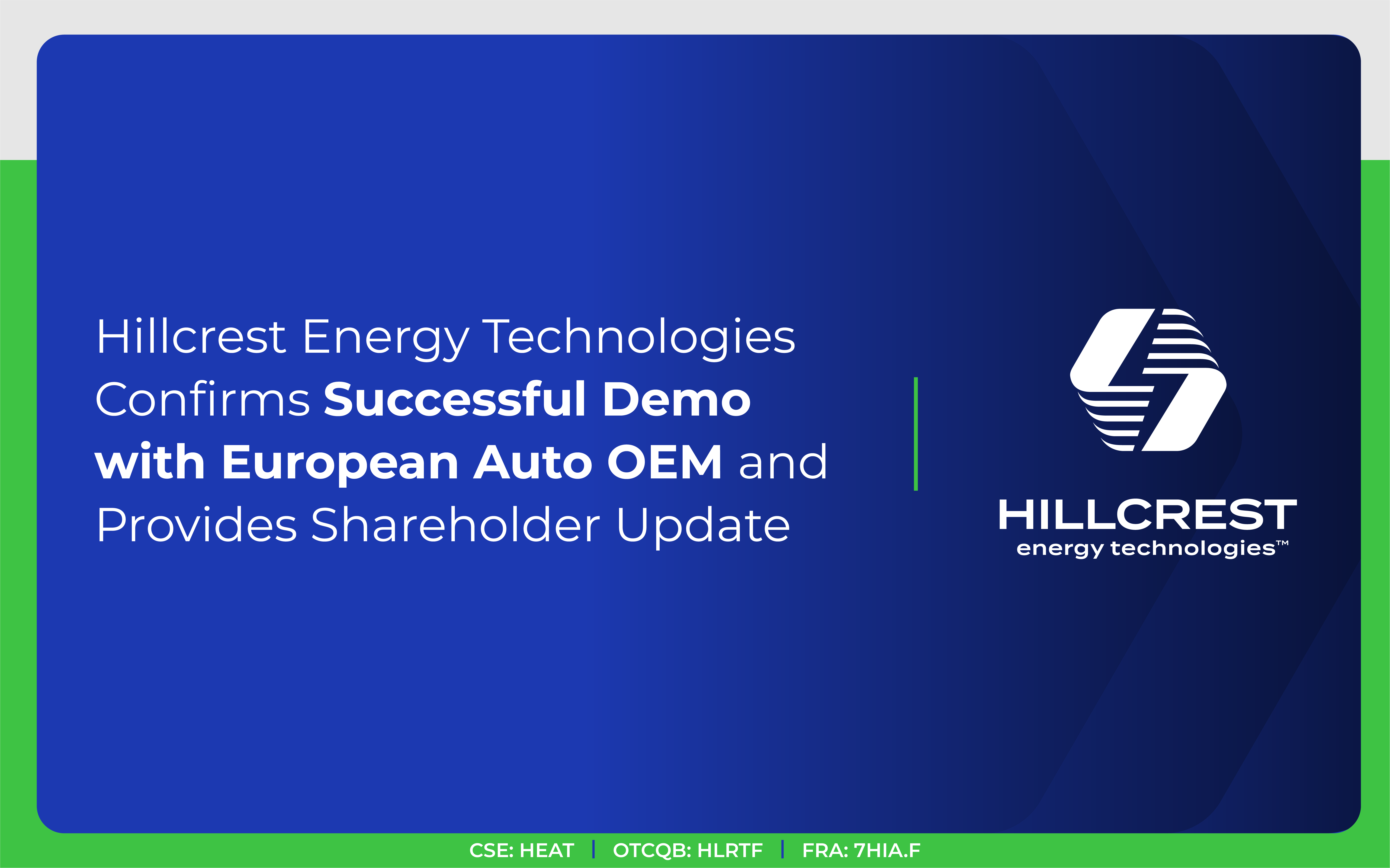 Hillcrest Energy Technologies Confirms Successful Demo with European ...